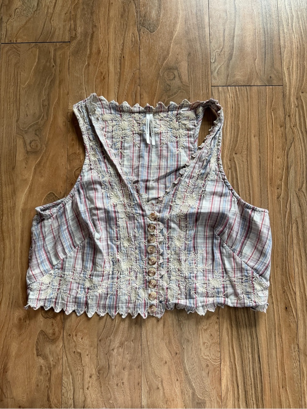 Anthropologie Plaid Button-front Vest